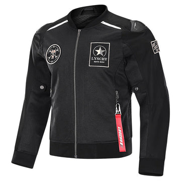 Mesh Bomber Moto Jacket With Armor